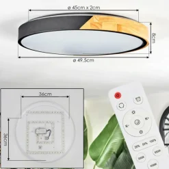 Luminaires Scandinaves-hofstein Cadaixo Plafonnier LED Écru, Noir, 1 lumière, Télécommandes