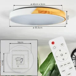 Luminaires Scandinaves-hofstein Cadaixo Plafonnier LED Écru, Blanc, 1 lumière, Télécommandes