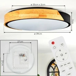 hofstein Cadaixo Plafonnier, Panel LED Blanc, 1 lumière, Télécommandes
