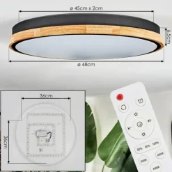 hofstein Cadaixo Plafonnier, Panel LED Blanc, 1 lumière, Télécommandes