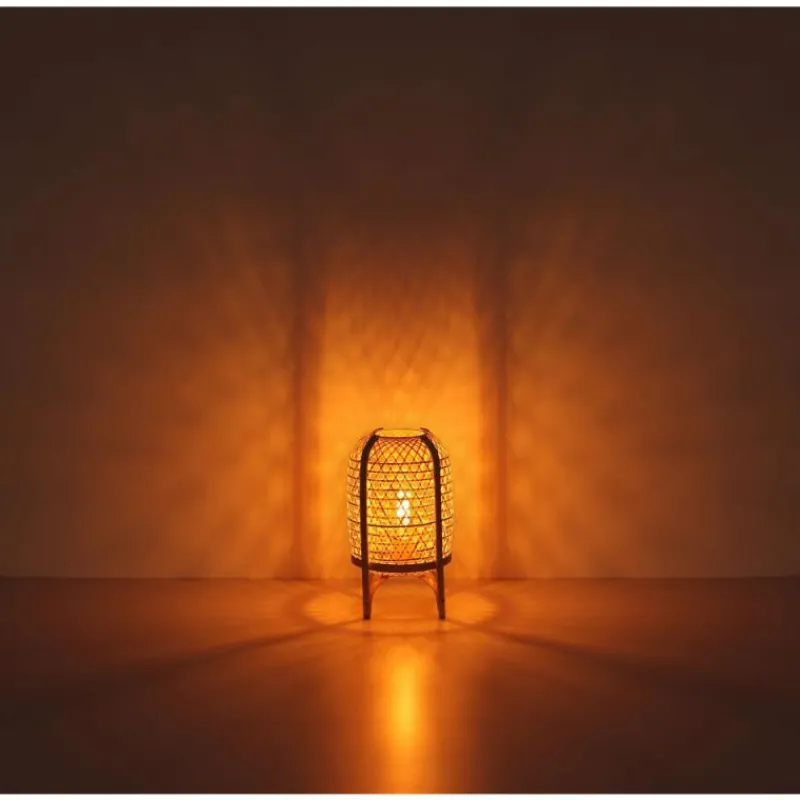 Lampes En Bois-Luminaires Globo Lighting Cairo Lampe à poser Écru, 1 lumière