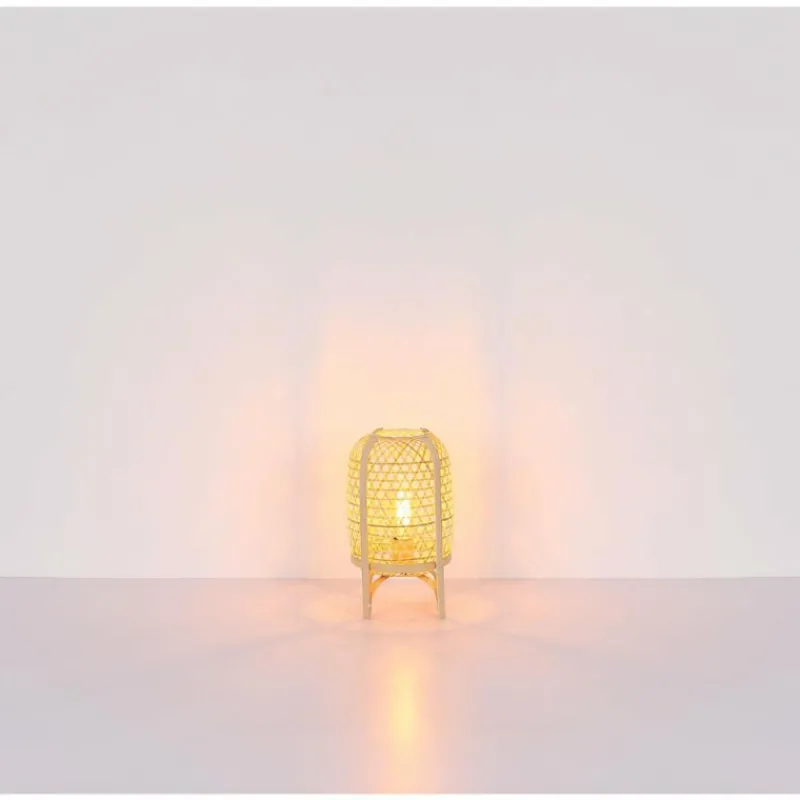 Lampes En Bois-Luminaires Globo Lighting Cairo Lampe à poser Écru, 1 lumière