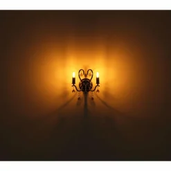 Suspension Verre Fumé-Luminaires Globo Lighting Camila Applique murale Chrome, Noir, 2 lumières