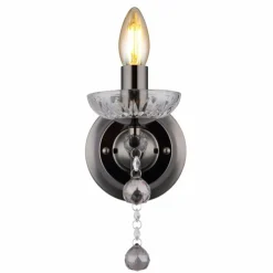 Suspension Verre Fumé-Luminaires Globo Lighting Camila Applique murale Chrome, Noir, 1 lumière