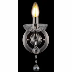 Suspension Verre Fumé-Luminaires Globo Lighting Camila Applique murale Chrome, Noir, 1 lumière