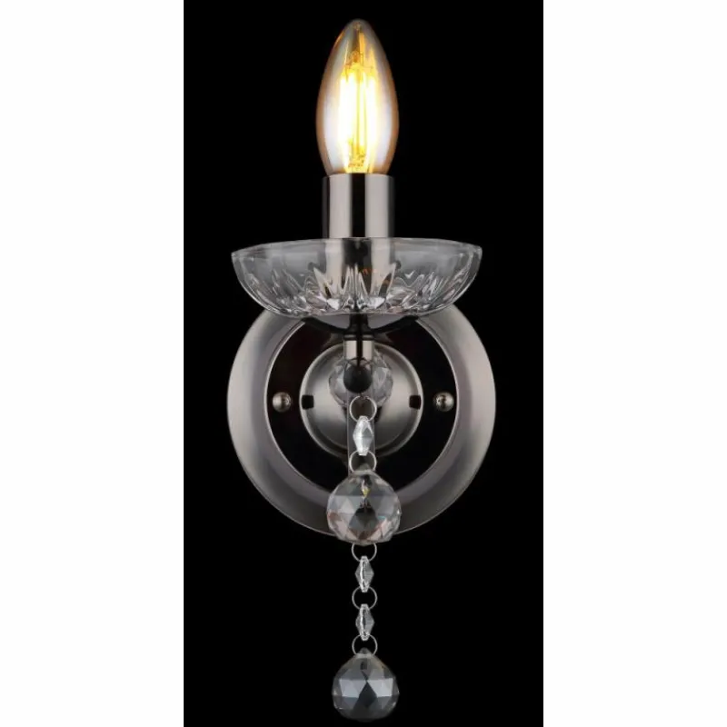 Suspension Verre Fumé-Luminaires Globo Lighting Camila Applique murale Chrome, Noir, 1 lumière