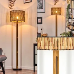 Luminaires Scandinaves-hofstein Cando Lampadaire Brun, Écru, Noir, 1 lumière