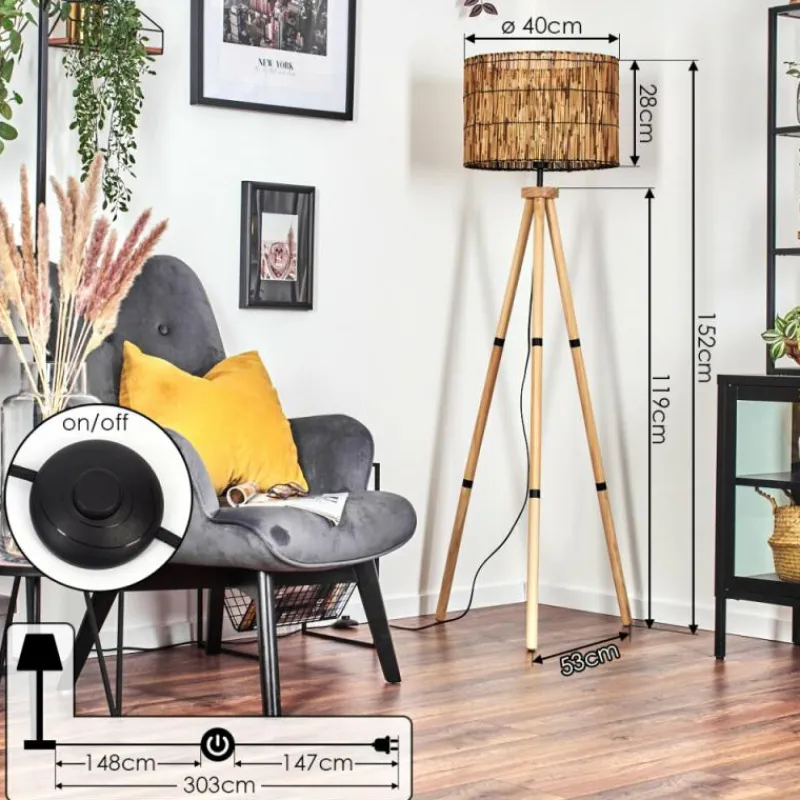 Luminaires Scandinaves-hofstein Cando Lampadaire Écru, 1 lumière