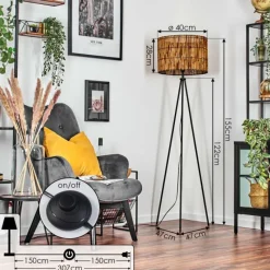 Luminaires Scandinaves-hofstein Cando Lampadaire Écru, Noir, 1 lumière