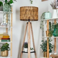 Luminaires Scandinaves-hofstein Cando Lampadaire Écru, Noir, 1 lumière