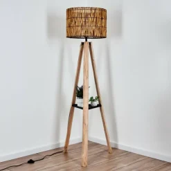 Luminaires Scandinaves-hofstein Cando Lampadaire Écru, Noir, 1 lumière