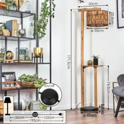 Luminaires Scandinaves-hofstein Cando Lampadaire Écru, Noir, 1 lumière