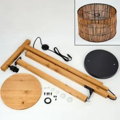 Luminaires Scandinaves-hofstein Cando Lampadaire Écru, Noir, 1 lumière