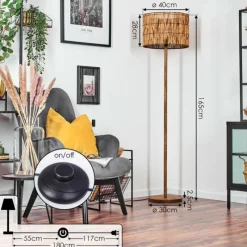 Luminaires Scandinaves-hofstein Cando Lampadaire Écru, Noir, 1 lumière