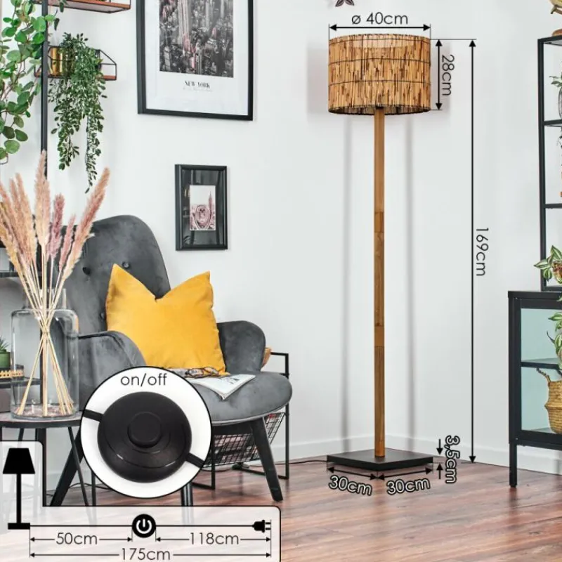 Luminaires Scandinaves-hofstein Cando Lampadaire Écru, Noir, 1 lumière