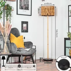 Luminaires Scandinaves-hofstein Cando Lampadaire Écru, Noir, 1 lumière