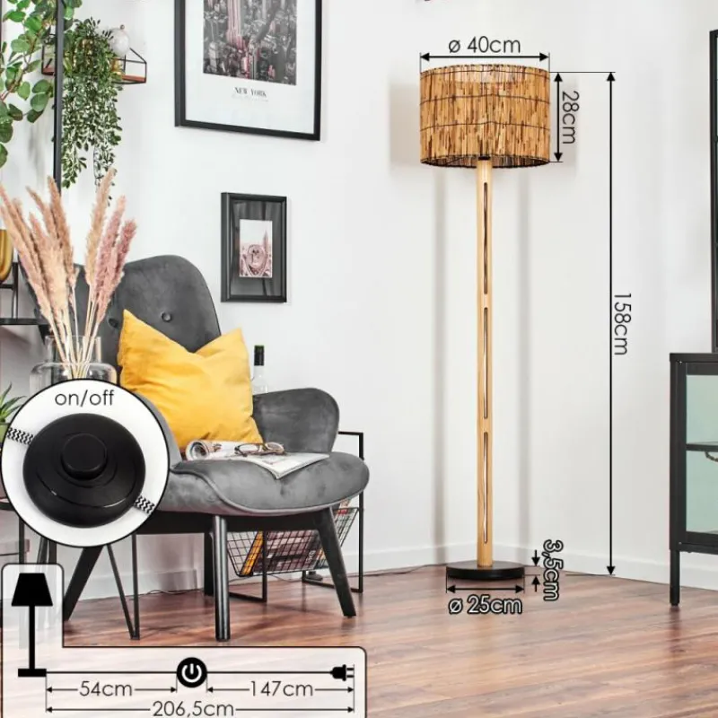 Luminaires Scandinaves-hofstein Cando Lampadaire Écru, Noir, 1 lumière