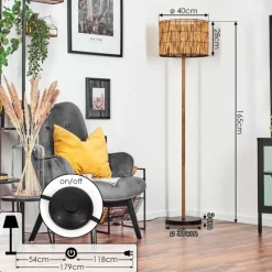 Luminaires Scandinaves-hofstein Cando Lampadaire Écru, Noir, 1 lumière