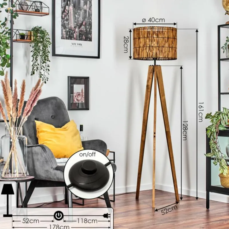 Luminaires Scandinaves-hofstein Cando Lampadaire, Liseuse Écru, Noir, 1 lumière