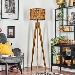 Luminaires Scandinaves-hofstein Cando Lampadaire, Liseuse Écru, Noir, 1 lumière