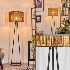 Style Boho-Chic-hofstein Cando Lampadaire, Liseuse Noir, 1 lumière