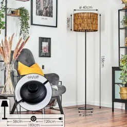 Luminaires Scandinaves-hofstein Cando Lampadaire Noir, 1 lumière