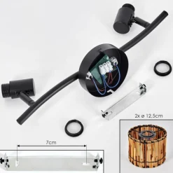 Luminaires Scandinaves-hofstein Cando Plafonnier Noir, 2 lumières