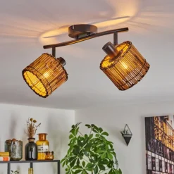 Luminaires Scandinaves-hofstein Cando Plafonnier Noir, 2 lumières