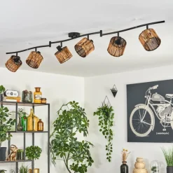 hofstein Cando Plafonnier Noir, 6 lumières