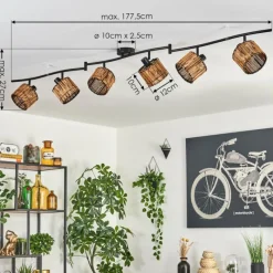 hofstein Cando Plafonnier Noir, 6 lumières