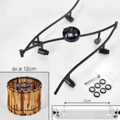 hofstein Cando Plafonnier Noir, 6 lumières