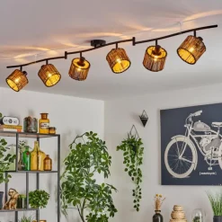 hofstein Cando Plafonnier Noir, 6 lumières