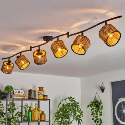 hofstein Cando Plafonnier Noir, 6 lumières