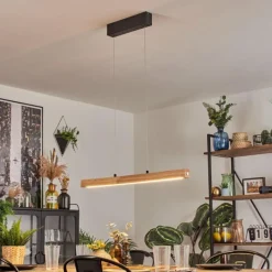 Luminaires Scandinaves-hofstein Carbellino Suspension LED Écru, Noir, 1 lumière