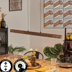 Luminaires Scandinaves-hofstein Carbellino Suspension LED Brun foncé, Noir, 1 lumière