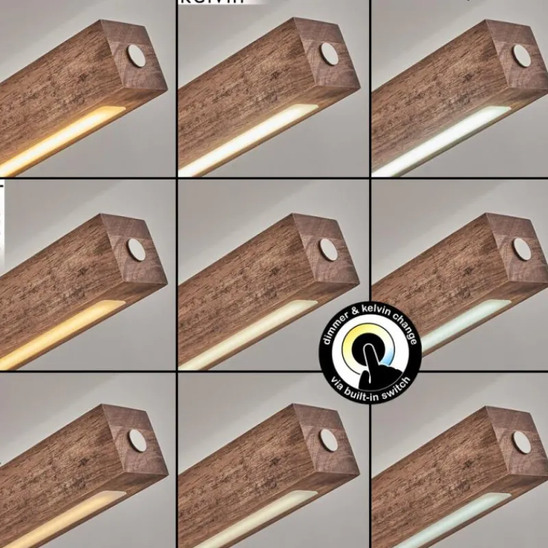 Luminaires Scandinaves-hofstein Carbellino Suspension LED Brun foncé, Noir, 1 lumière