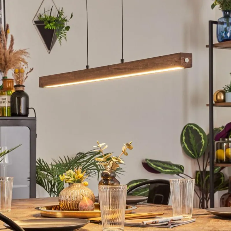 Luminaires Scandinaves-hofstein Carbellino Suspension LED Brun foncé, Noir, 1 lumière