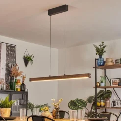 Luminaires Scandinaves-hofstein Carbellino Suspension LED Brun foncé, Noir, 1 lumière