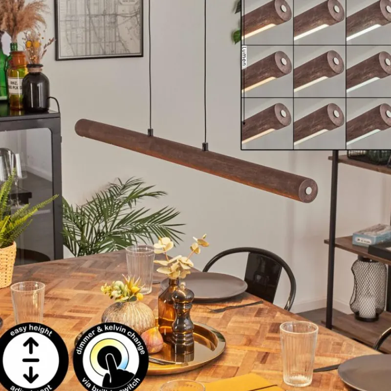 Luminaires Scandinaves-hofstein Carbellino Suspension LED Brun foncé, Noir, 1 lumière