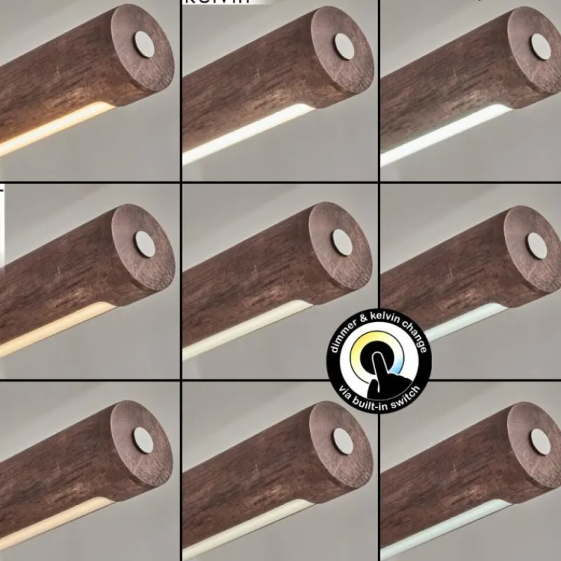 Luminaires Scandinaves-hofstein Carbellino Suspension LED Brun foncé, Noir, 1 lumière