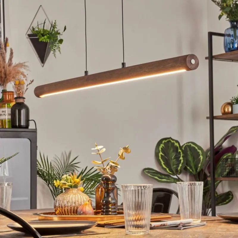 Luminaires Scandinaves-hofstein Carbellino Suspension LED Brun foncé, Noir, 1 lumière