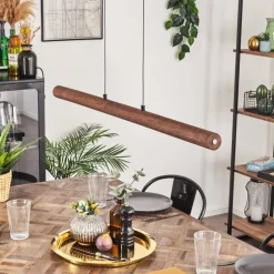 Luminaires Scandinaves-hofstein Carbellino Suspension LED Brun foncé, Noir, 1 lumière