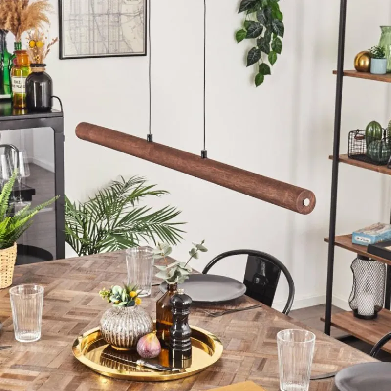 Luminaires Scandinaves-hofstein Carbellino Suspension LED Brun foncé, Noir, 1 lumière