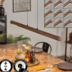 Luminaires Scandinaves-hofstein Carbellino Suspension LED Brun foncé, Noir, 1 lumière