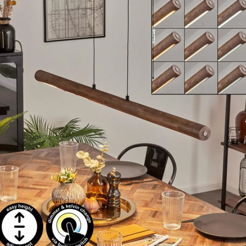 Luminaires Scandinaves-hofstein Carbellino Suspension LED Brun foncé, Noir, 1 lumière