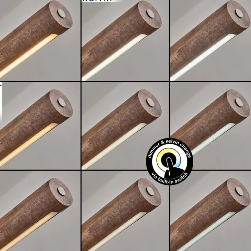 Luminaires Scandinaves-hofstein Carbellino Suspension LED Brun foncé, Noir, 1 lumière