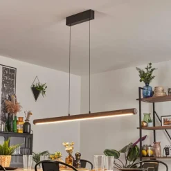 Luminaires Scandinaves-hofstein Carbellino Suspension LED Brun foncé, Noir, 1 lumière