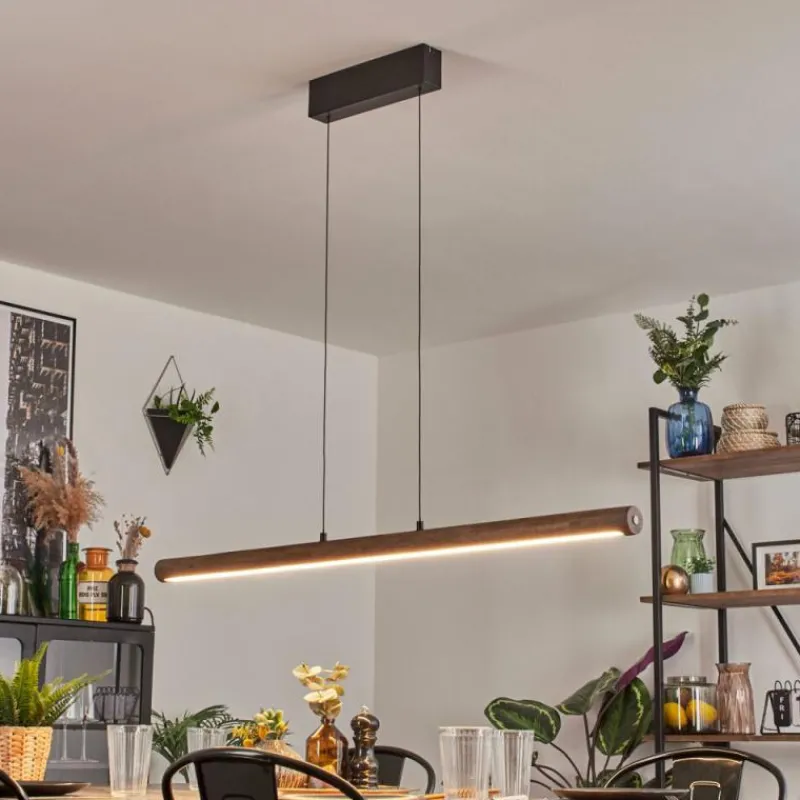 Luminaires Scandinaves-hofstein Carbellino Suspension LED Brun foncé, Noir, 1 lumière