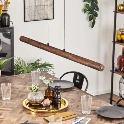 Luminaires Scandinaves-hofstein Carbellino Suspension LED Brun foncé, Noir, 1 lumière