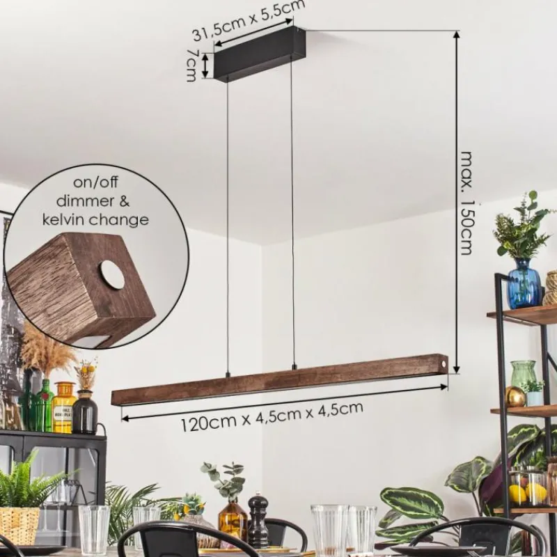 Luminaires Scandinaves-hofstein Carbellino Suspension LED Brun foncé, Noir, 1 lumière